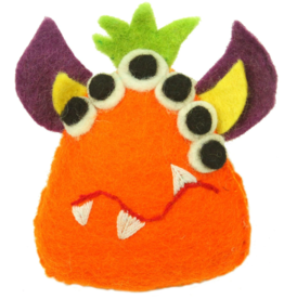 Global Crafts Felt Tooth Monster Doll: Orange