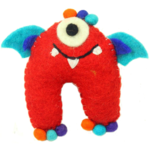 Global Crafts Felt Tooth Fairy Doll: Monster, Red