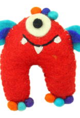 Global Crafts Felt Tooth Monster Doll: Red
