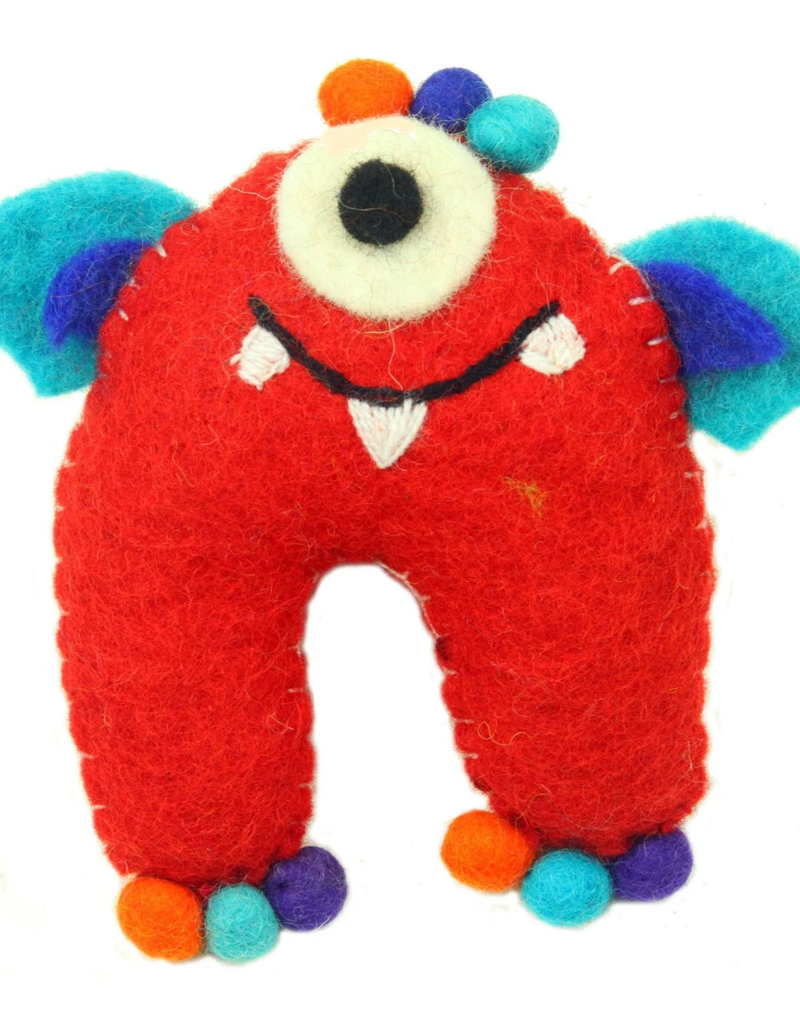 Global Crafts Felt Tooth Monster Doll: Red