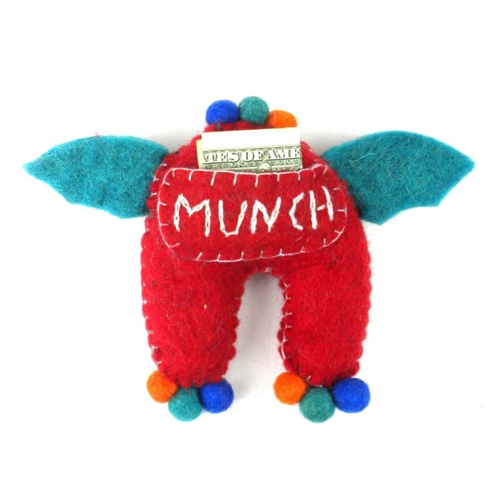 Global Crafts Felt Tooth Fairy Doll: Monster, Red
