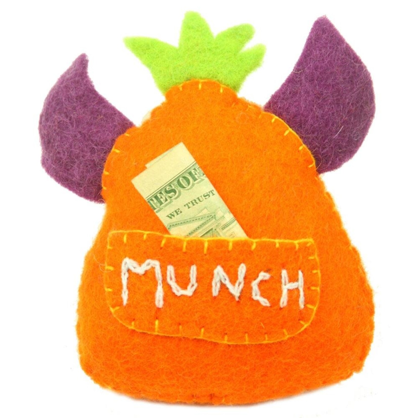 Global Crafts Felt Tooth Monster Doll: Orange