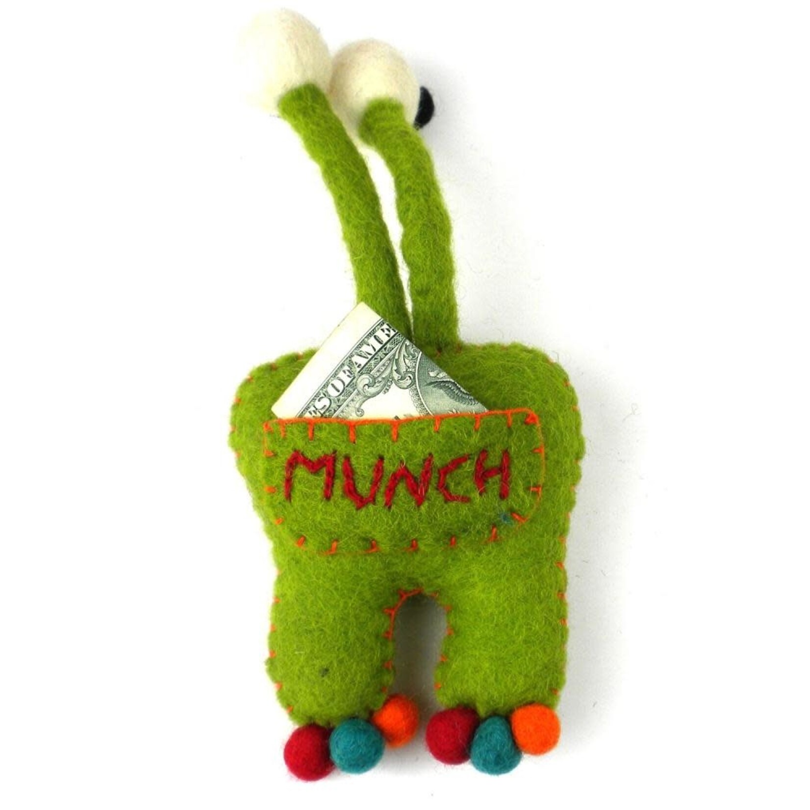 Global Crafts Felt Tooth Monster Doll: Green