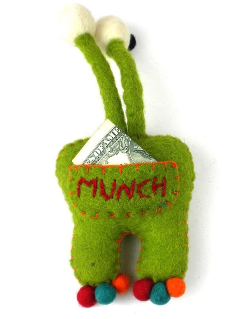 Global Crafts Felt Tooth Monster Doll: Green