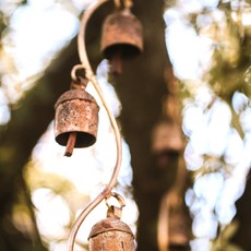 Mira Fair Trade Copper Bell Chime with Curved Stem 5 Bells