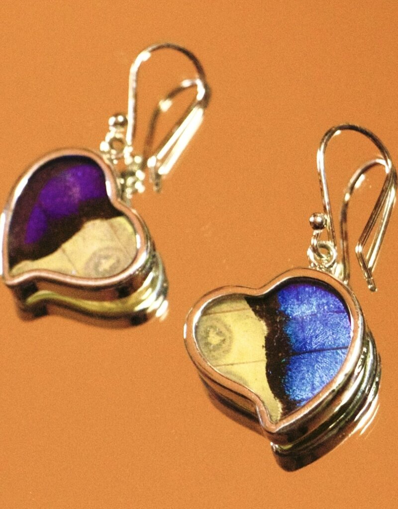 Silver Tree Designs Butterfly Wing Heart Earrings Assorted