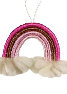 DZI Handmade Pink/Copper Rainbow Felt Wall Hanging