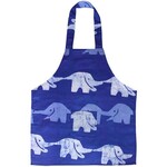 Global Mamas Kids Apron: Blue Elephants