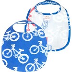 Global Mamas Organic Cotton Baby Bib: Blue Bikes