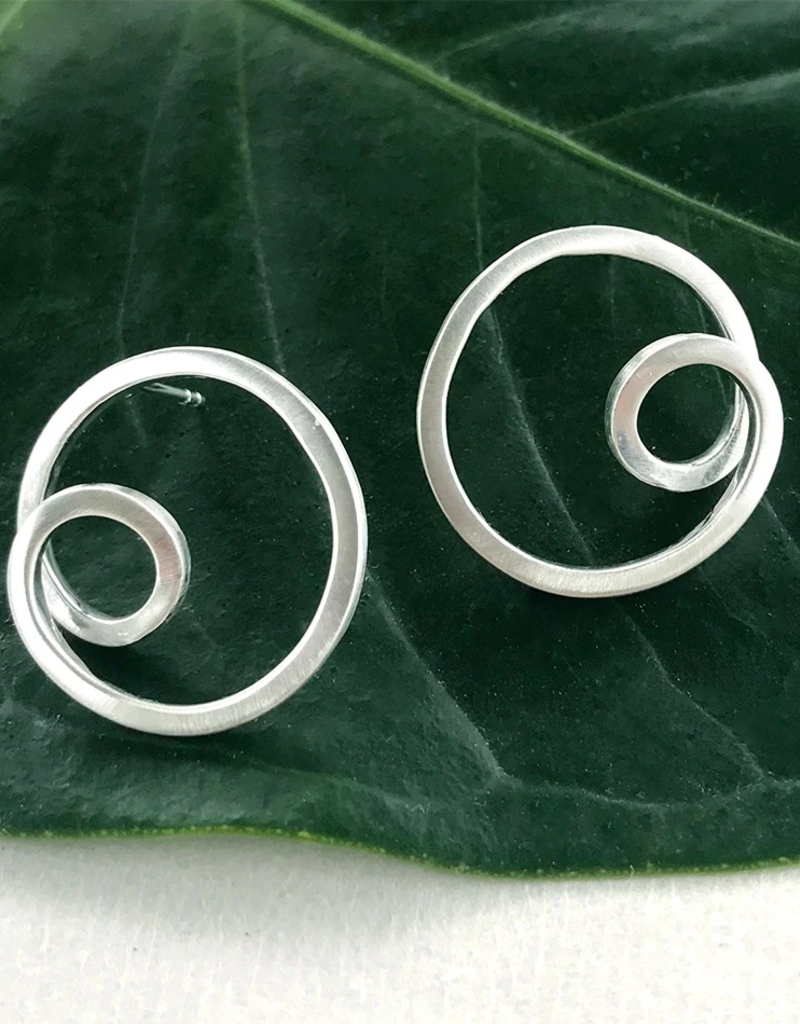 Women's Peace Collection Circle In Circle Sterling Silver Earrings