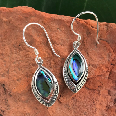 Women's Peace Collection Translucent Abalone Sterling Earrings