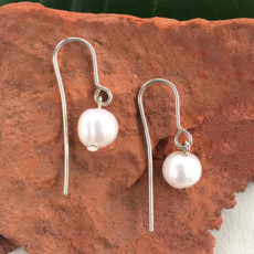 Women's Peace Collection Simplicity Pearl Sterling Silver Earrings