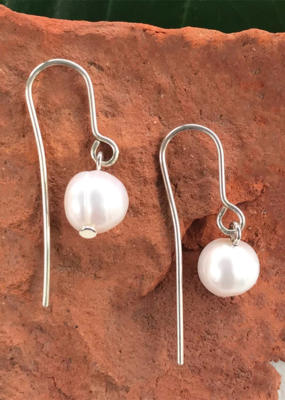 Women's Peace Collection Simplicity Pearl Sterling Silver Earrings