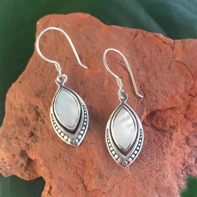Women's Peace Collection Translucent Mother of Pearl Sterling Earrings