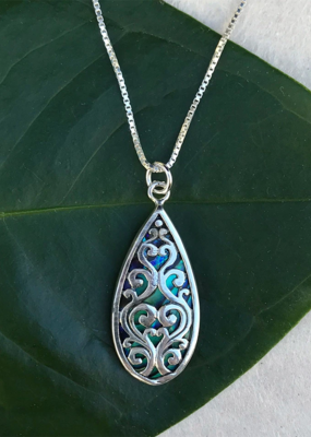 Women's Peace Collection Burung Abalone Sterling Silver Necklace