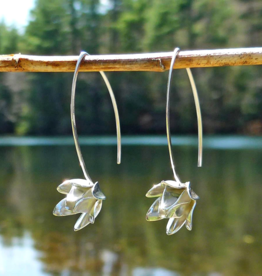 Women's Peace Collection Lotus Blossom Sterling Silver Earrings