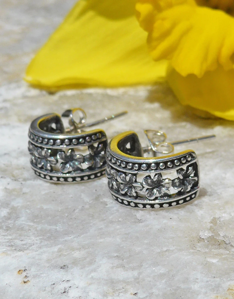 Women's Peace Collection Petite Fleur Sterling Silver Earrings