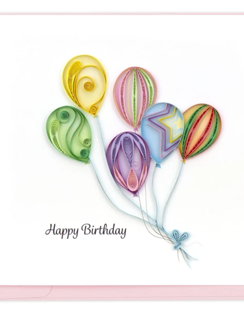 Quilling Card Colorful Birthday Balloons Quilled Card