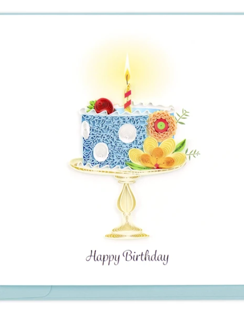 Quilling Card Whimsical Birthday Cake Quilled Card