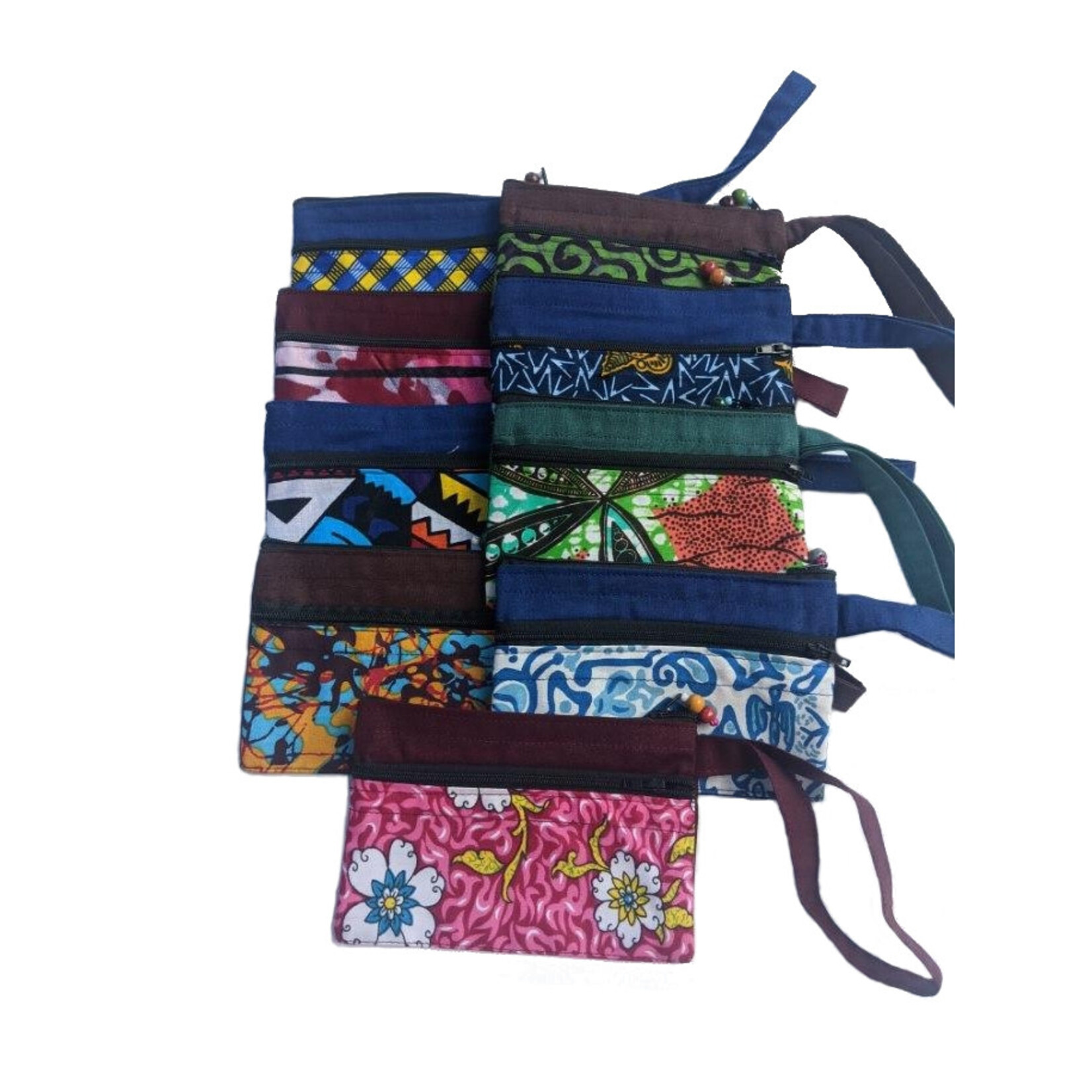 Creation Hive Two Zip Kitenge Wristlet
