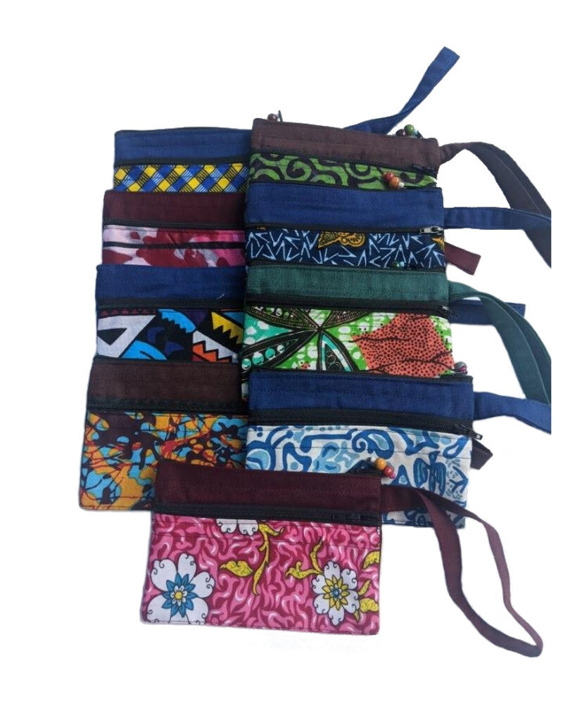 Creation Hive Two Zip Kitenge Wristlet