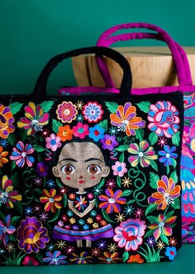 Lucia's Imports Baby Frida Embroidered Tote Bag