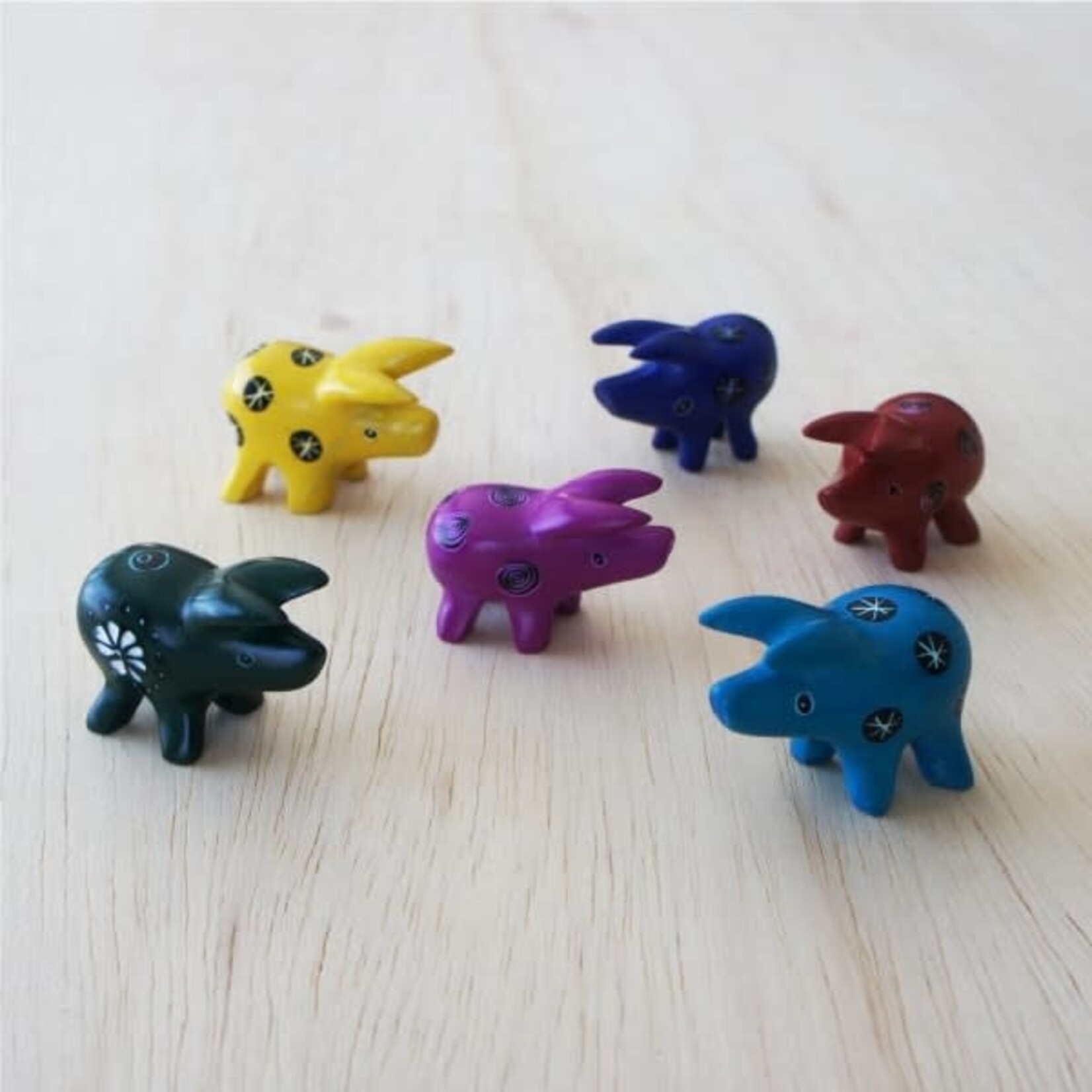 Venture Imports Tiny Soapstone Animal Pig