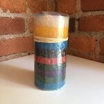Thumbprint Artifacts Memphis Stripe Pillar Candle 3x6