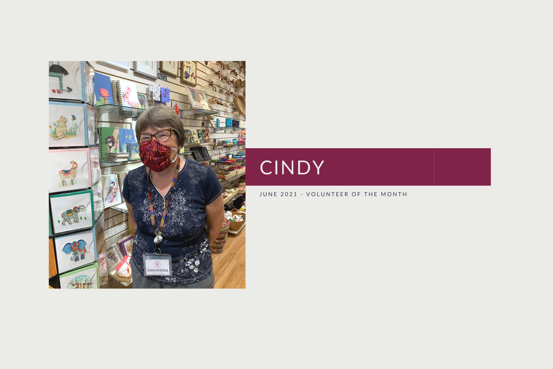 Meet Cindy: Volunteer of the Month (June 2021)