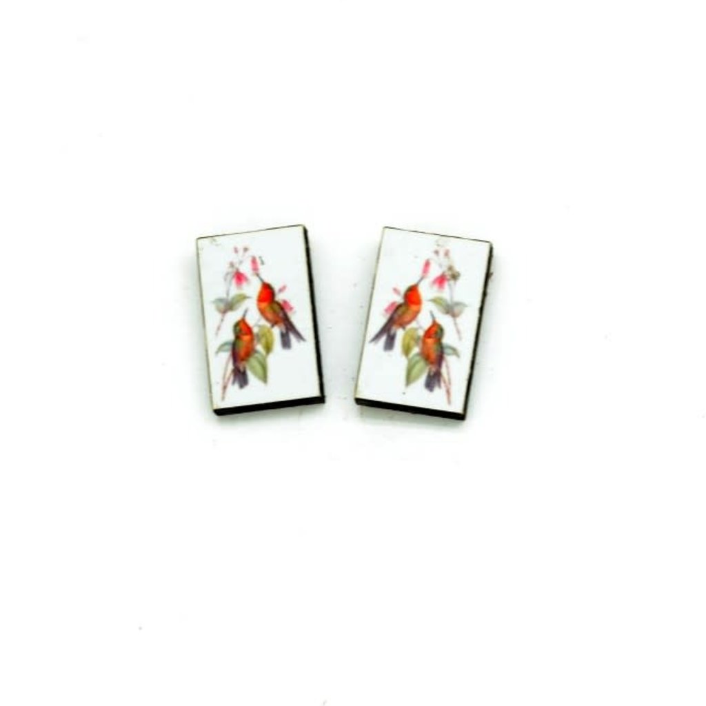 Dunitz & Co Vintage Stud Earrings: Two Hummingbirds