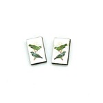 Dunitz & Co Vintage Stud Earrings: Green Bird