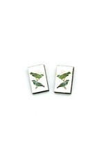 Dunitz & Co Vintage Stud Earrings: Green Bird