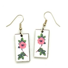 Dunitz & Co Botanical Dangle Earrings: Pink Flower