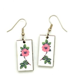 Dunitz & Co Botanical Dangle Earrings: Pink Flower