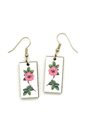Dunitz & Co Botanical Dangle Earrings: Pink Flower