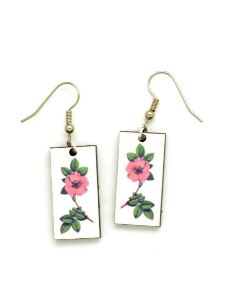 Dunitz & Co Botanical Dangle Earrings: Pink Flower