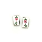Dunitz & Co Botanical Stud Earrings: Pink Flower