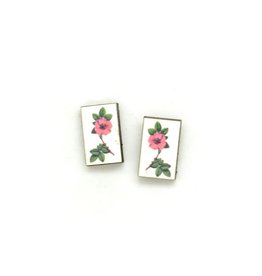 Dunitz & Co Botanical Stud Earrings: Pink Flower