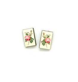 Dunitz & Co Botanical Stud Earrings: Pink Rose