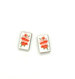 Dunitz & Co Botanical Stud Earrings: Red Orchid