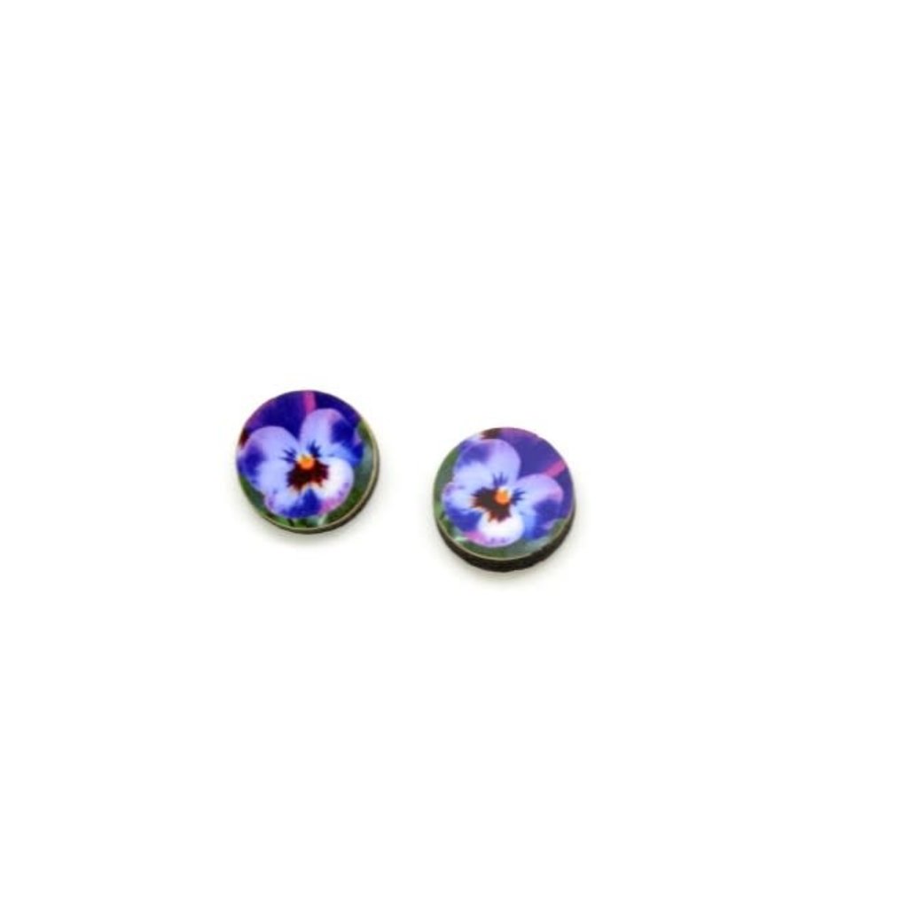Dunitz & Co Flower Dot Stud Earring: Pansy