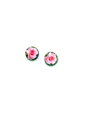Dunitz & Co Flower Dot Stud Earrings: Pink Rose