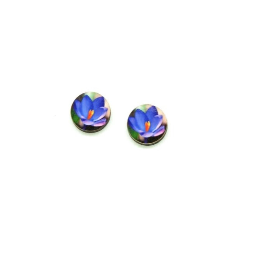 Dunitz & Co Flower Dot Stud Earrings: Violet