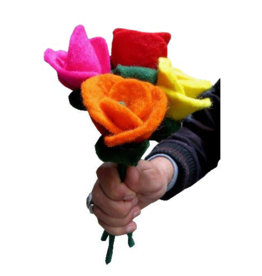 Ganesh Himal Felted Wool  Rose Centerpiece Flower