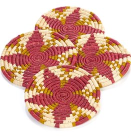 Serrv Malia Raffia Coaster Set of Four