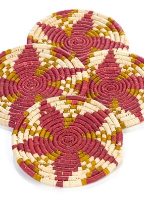 Serrv Malia Raffia Coaster Set of Four