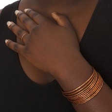 Swahili Imports Stacked Hammered Copper Cuff Bracelet