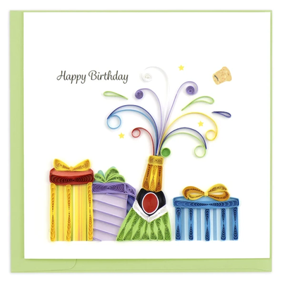 Quilling Card Birthday Champagne Quilled Card