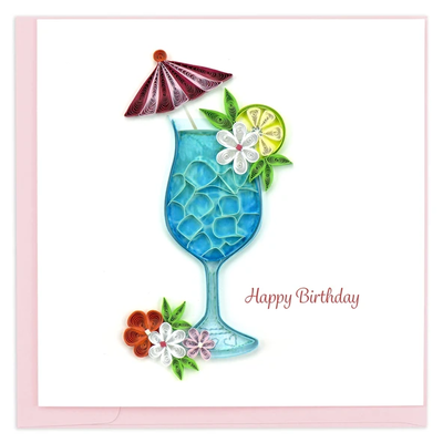 Quilling Card Birthday Drink Quilled Card