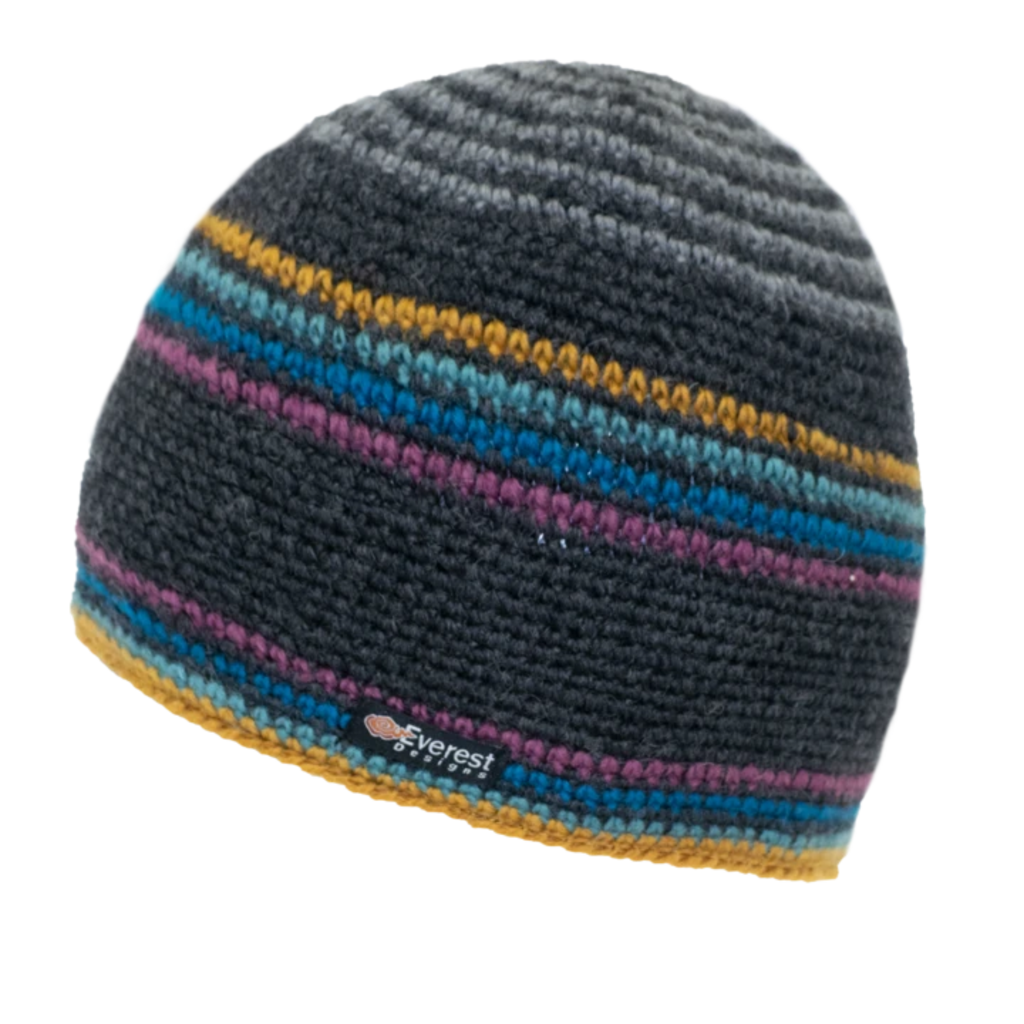 Everest Designs Bobo  Fleece Lined Wool Charcoal  Beanie Hat